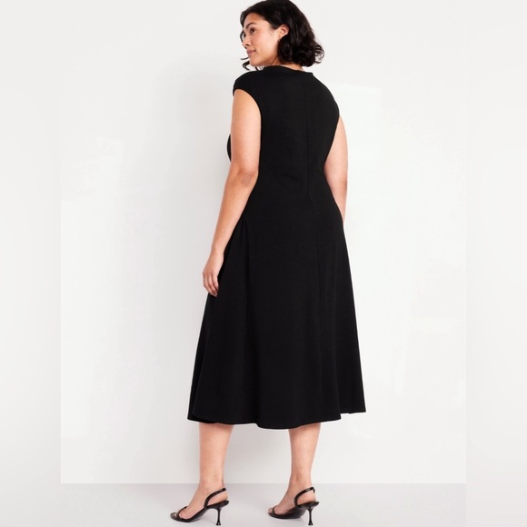 NWT! Old Navy Black Fit & Flare Midi Dress - TALL SIZES ONLY 💜 - Picture 7 of 10